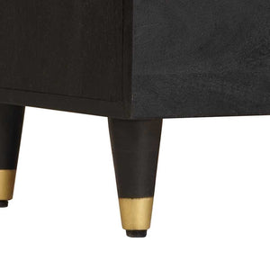 Schwarzes Mango Sideboard mit Regal 80cm