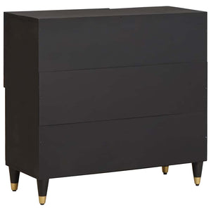 Schwarzes Mango Sideboard mit Regal 80cm