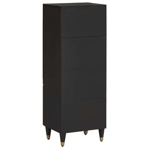 Schwarzes Mango Massivholz Highboard mit Regal