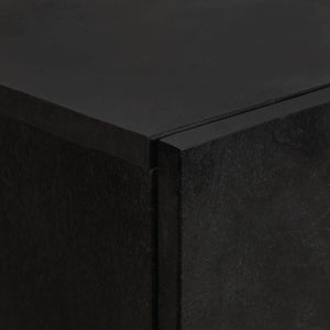 Schwarzes Mango Highboard mit Regal, 60 cm