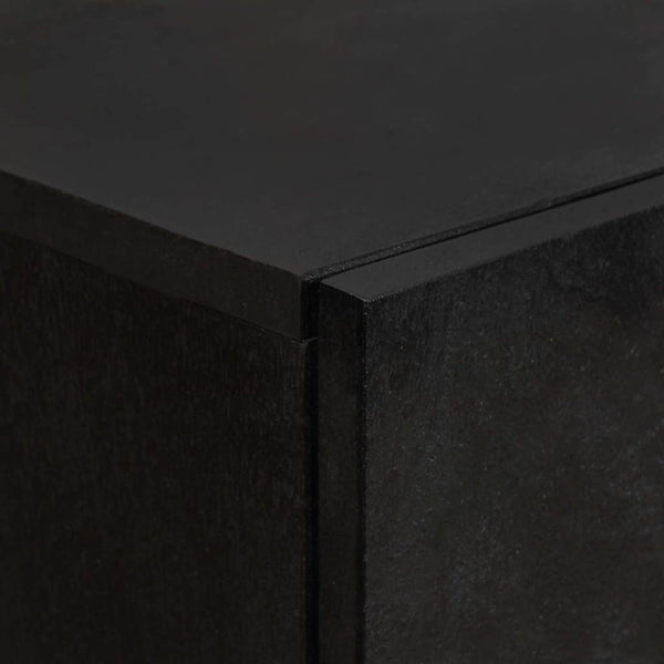 Schwarzes Mango Highboard mit Regal, 60 cm