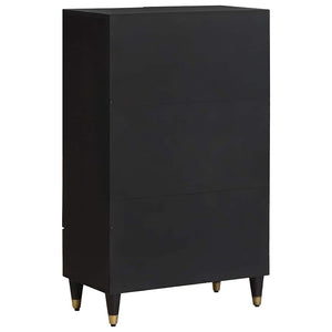 Schwarzes Mango Highboard mit Regal, 60 cm