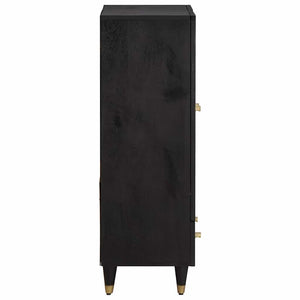Schwarzes Mango Highboard mit Regal, 60 cm