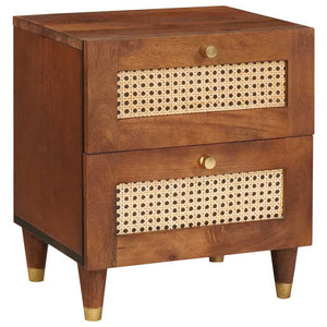 Nachttisch Braun Akazie Massivholz 40x33,5x46 cm