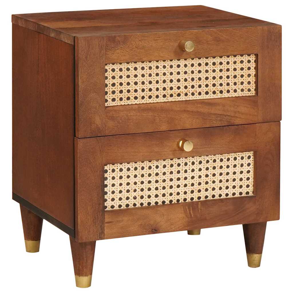 Nachttisch Braun Akazie Massivholz 40x33,5x46 cm