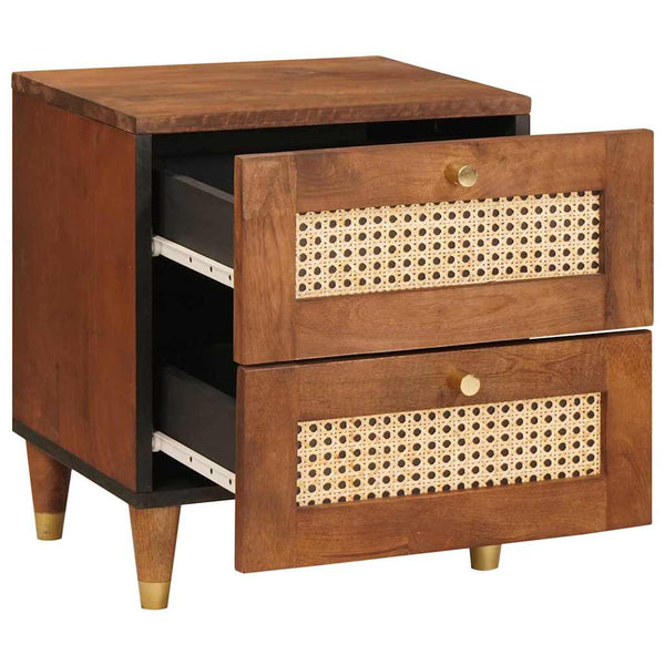 Nachttisch Braun Akazie Massivholz 40x33,5x46 cm