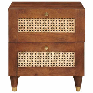 Nachttisch Braun Akazie Massivholz 40x33,5x46 cm