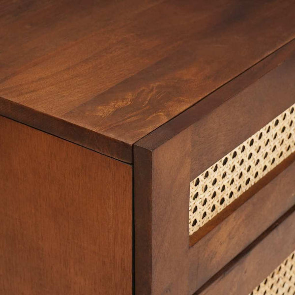 Nachttisch Mango Massivholz mit Schubladen