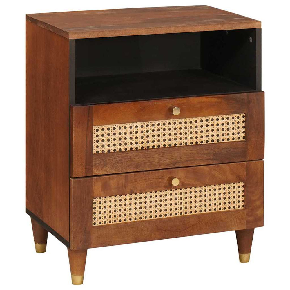 vidaXL Nightstands with Drawers 50 x 33 x 62 cm Solid Mango Wood