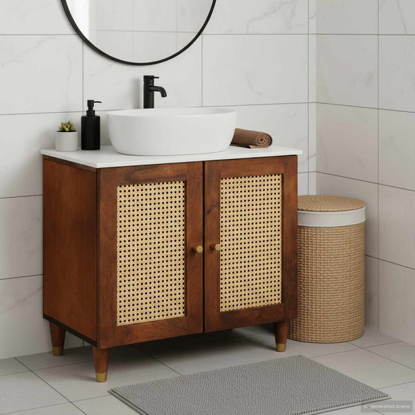 Brauner Waschbeckenunterschrank 62 cm