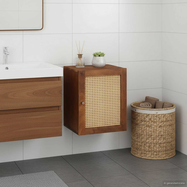 Brauner Badezimmerschrank mit Tür