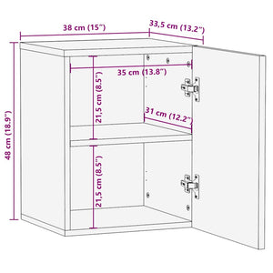 Brauner Badezimmerschrank mit Tür