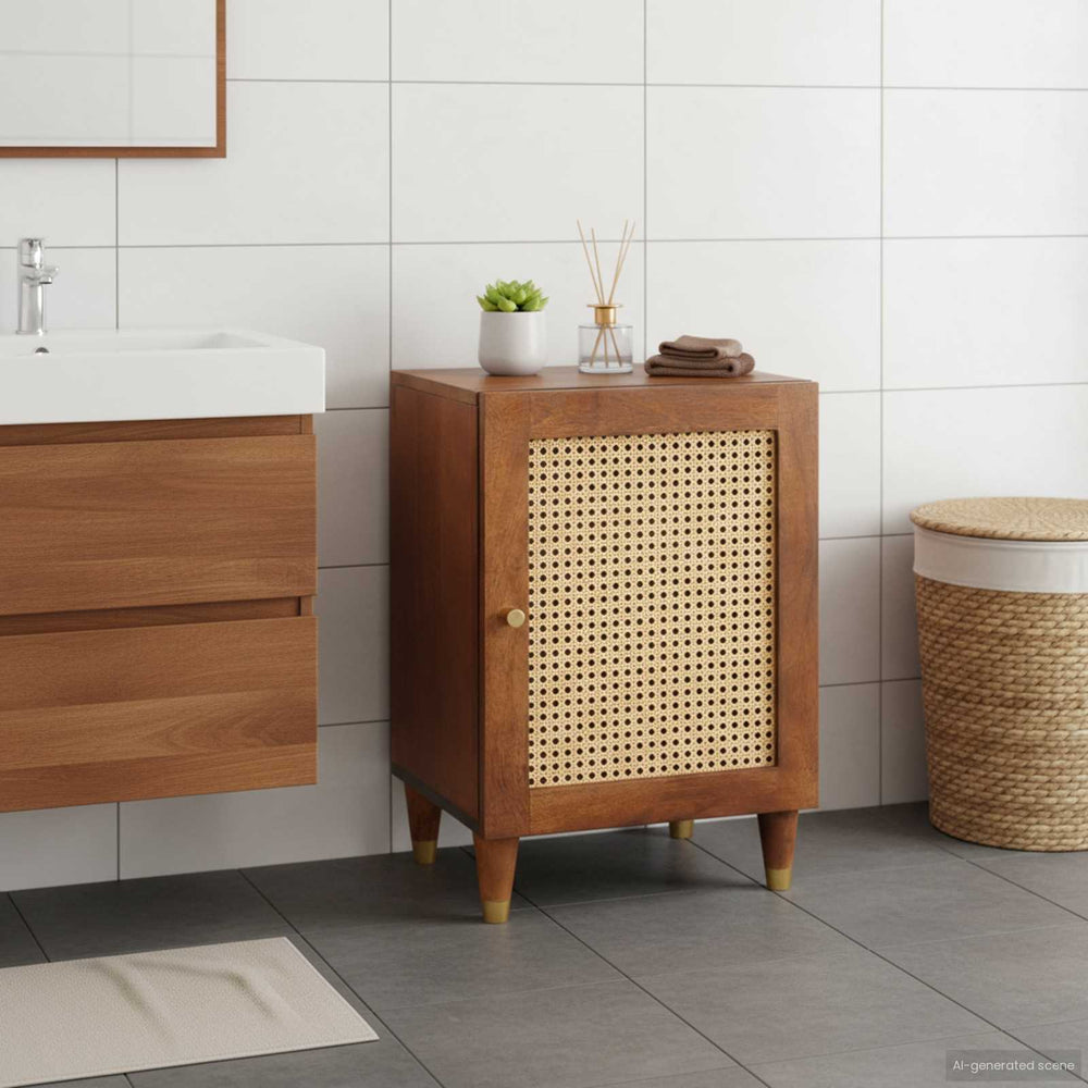 Badezimmerschrank Braun Holzwerkstoff