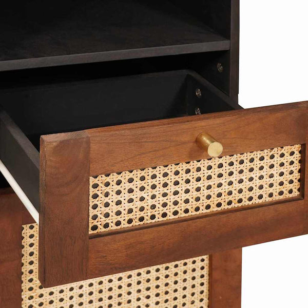 Sideboard mit Regal Braun Mango Massivholz