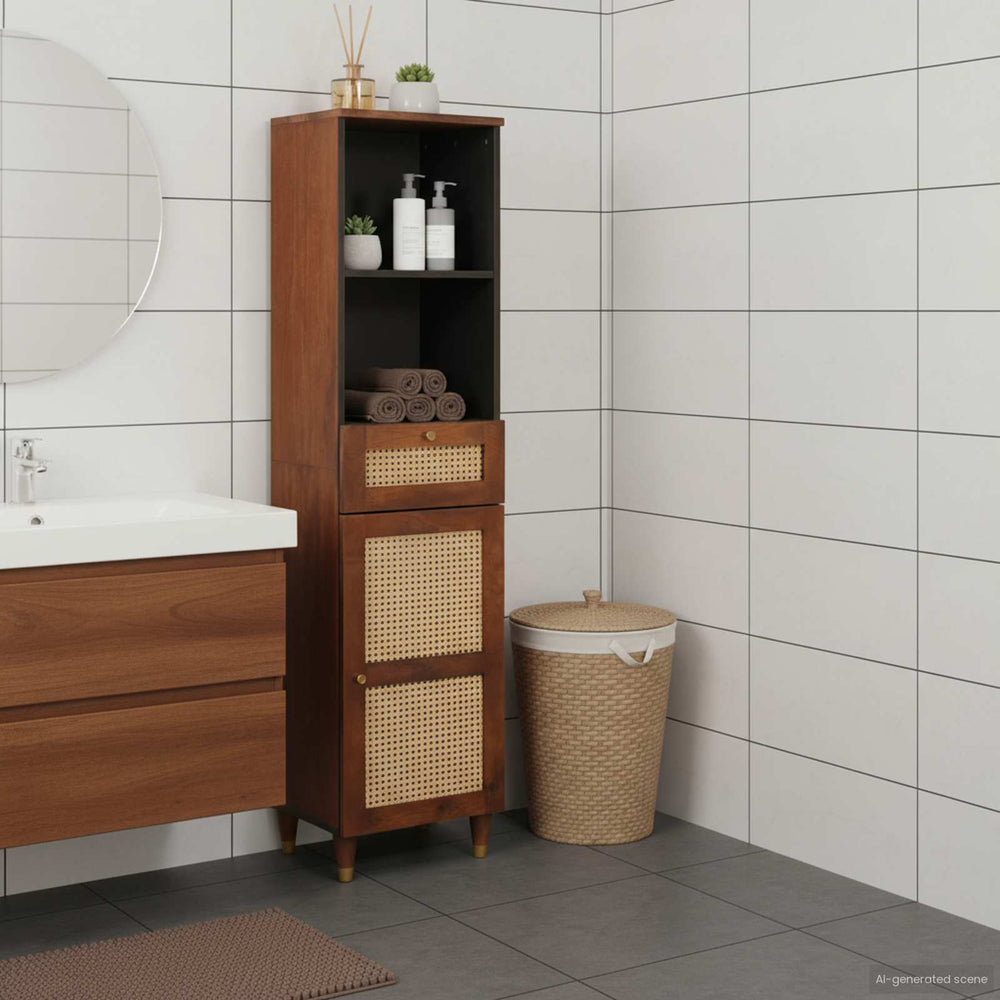 Sideboard mit Regal Braun Mango Massivholz