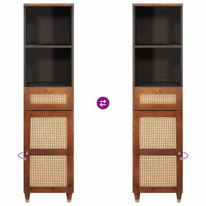 Sideboard mit Regal Braun Mango Massivholz