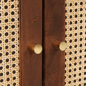 Brauner Mangoholz-Seitenschrank, 60 cm