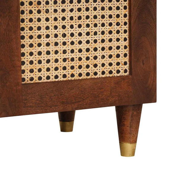 Brauner Mangoholz-Seitenschrank, 60 cm
