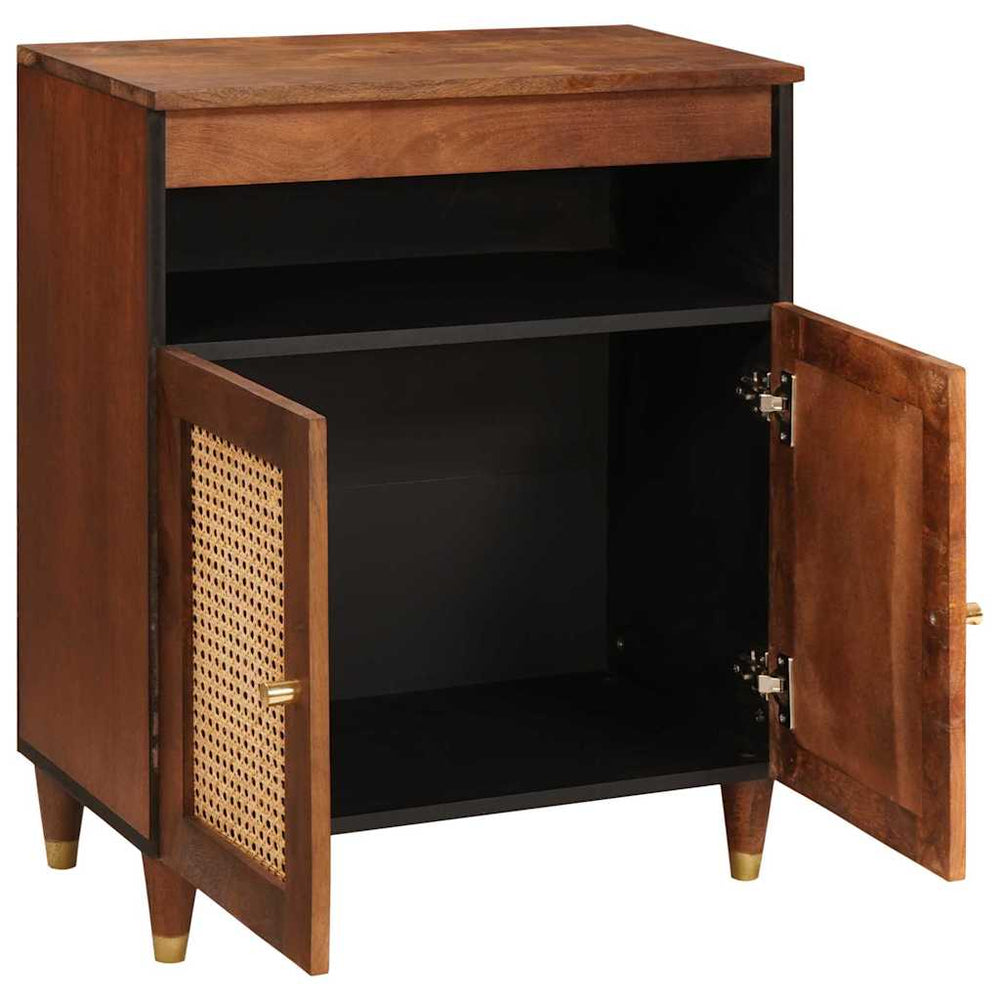 Brauner Mangoholz-Seitenschrank, 60 cm