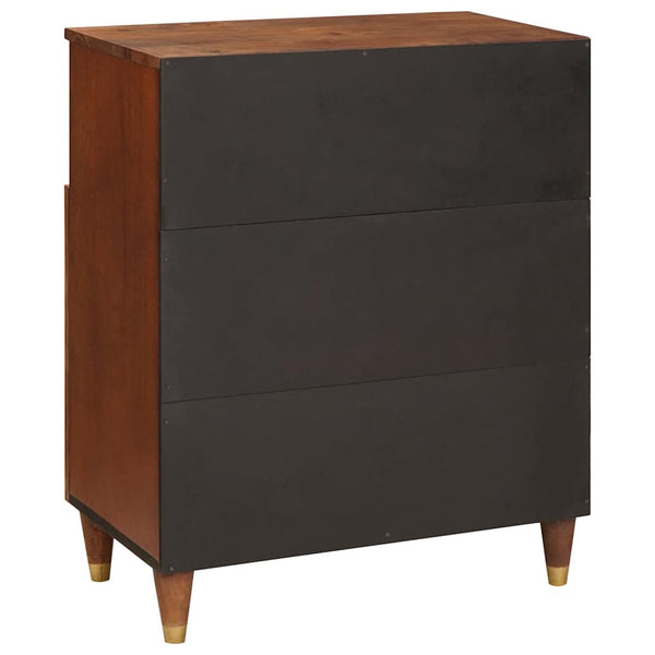 Brauner Mangoholz-Seitenschrank, 60 cm