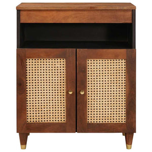 Brauner Mangoholz-Seitenschrank, 60 cm