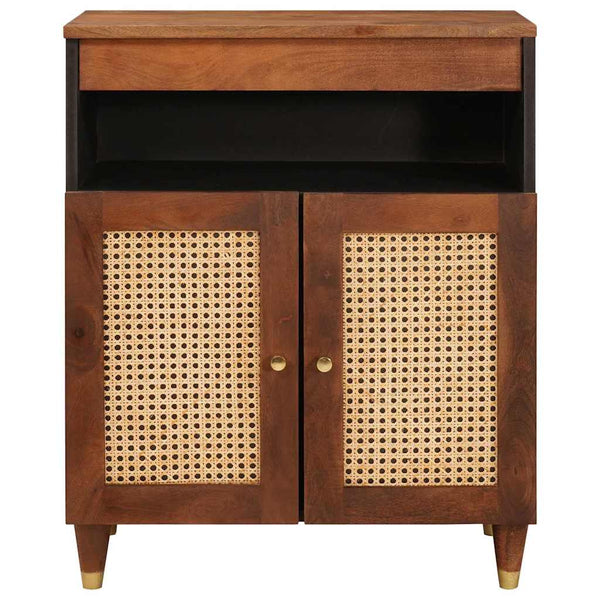 Brauner Mangoholz-Seitenschrank, 60 cm