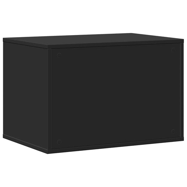 Schwarze Katzenklo-Box aus Holzwerkstoff, 60x40x40 cm