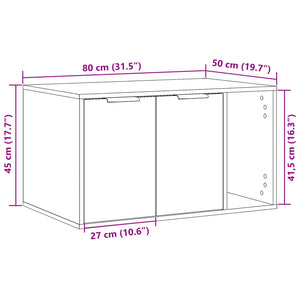 Katzenklo im Altholz-Design 80x50x45cm