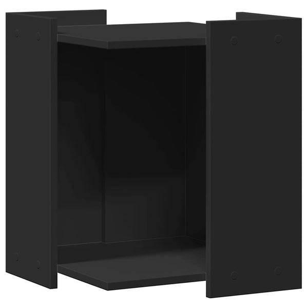 Schwarzes Katzenklo aus Holzwerkstoff