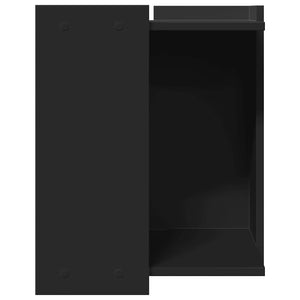 Schwarzes Katzenklo aus Holzwerkstoff