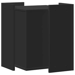 Schwarzes Katzenklo aus Holzwerkstoff