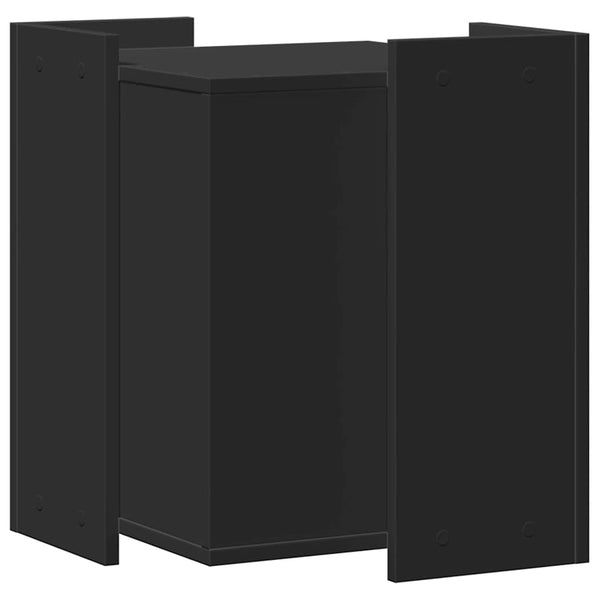 Schwarzes Katzenklo aus Holzwerkstoff