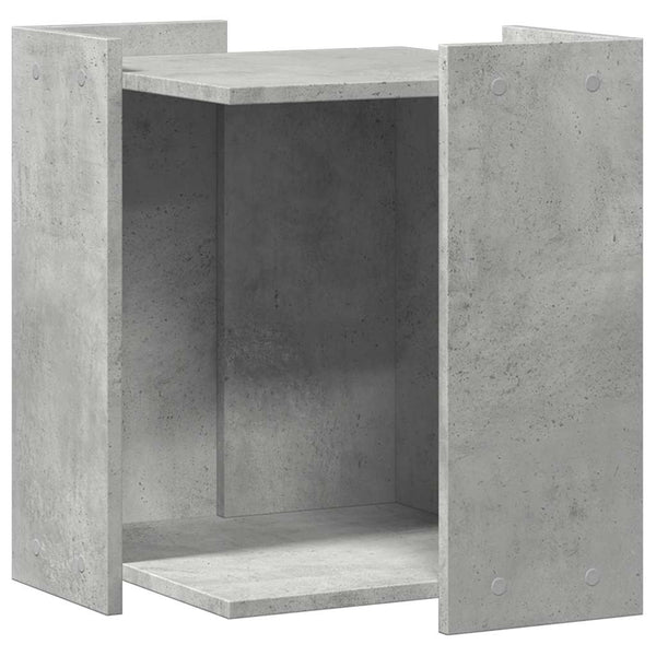 vidaXL Bac à litière pour chat gris béton 42x42x51 cm Bois d'ingénierie