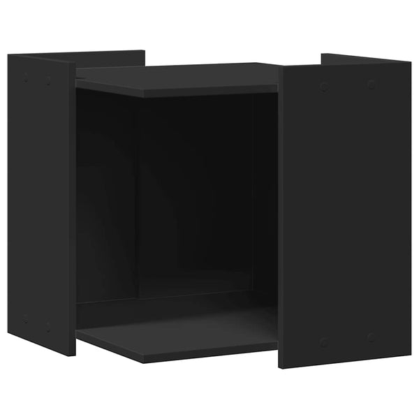 Schwarzes Katzenklo aus Holz, 53x53x51 cm