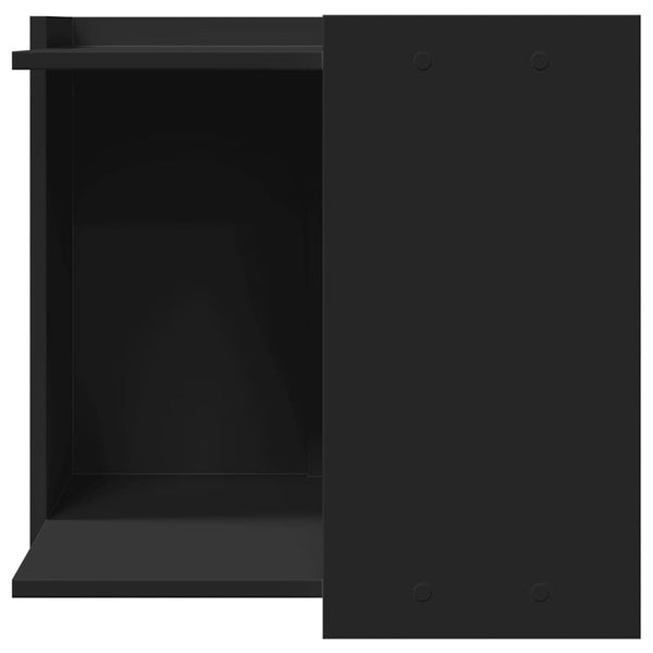 Schwarzes Katzenklo aus Holz, 53x53x51 cm