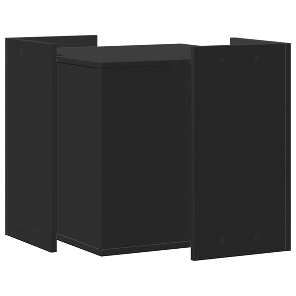 Schwarzes Katzenklo aus Holz, 53x53x51 cm