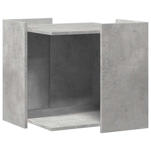 Betongraue Katzenklo-Box aus Holzwerkstoff