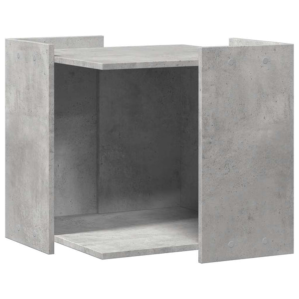 Betongraue Katzenklo-Box aus Holzwerkstoff