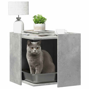 Betongraue Katzenklo-Box aus Holzwerkstoff