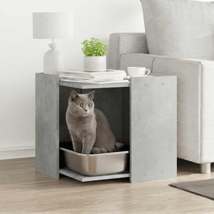 Betongraue Katzenklo-Box aus Holzwerkstoff