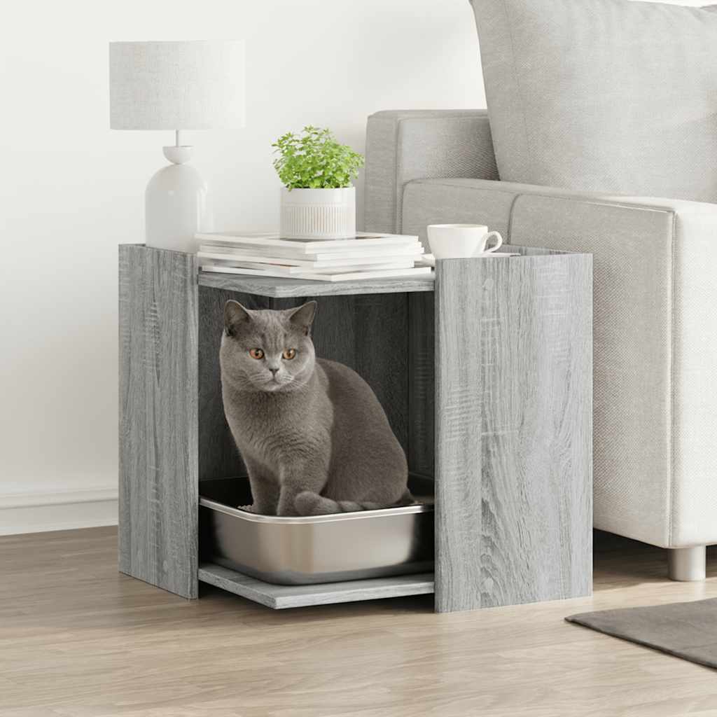 Katzenklo Grau Sonoma Holz 53x53x51cm