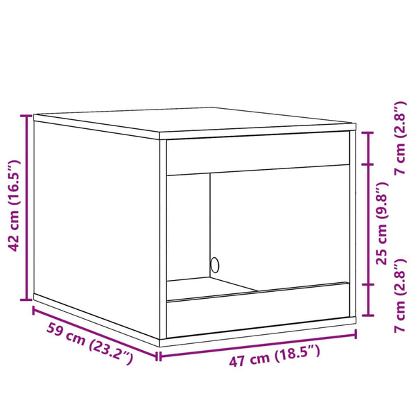 Katzenklo Weiß Holz 47x59x42 cm
