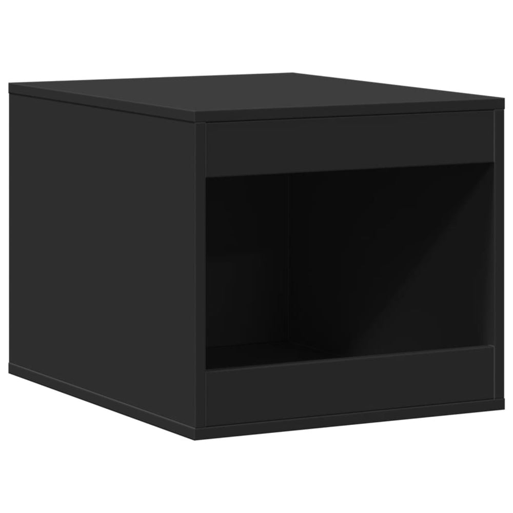 Schwarze Katzenklo-Box aus Holz