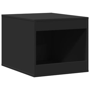 Schwarze Katzenklo-Box aus Holz