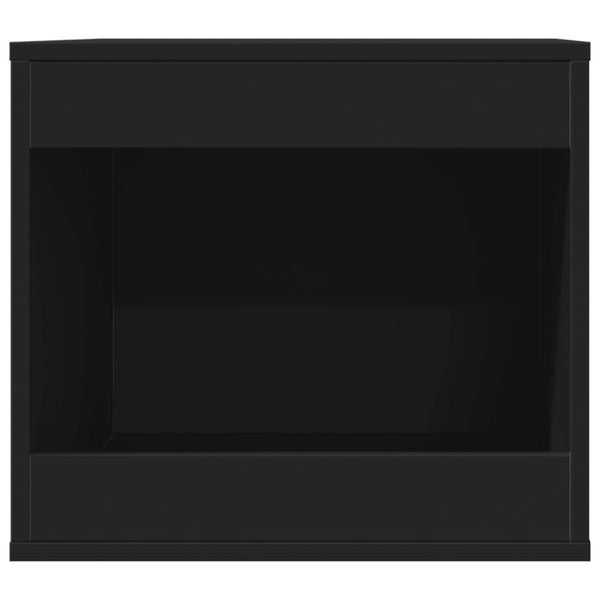 Schwarze Katzenklo-Box aus Holz