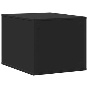 Schwarze Katzenklo-Box aus Holz