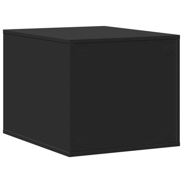 Schwarze Katzenklo-Box aus Holz