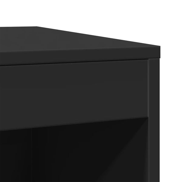 Schwarze Katzenklo-Box aus Holz