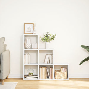 vidaXL Séparateur de pièce Bibliothèque à 3 niveaux Blanc 99x29x99 cm Bois d'ingénierie