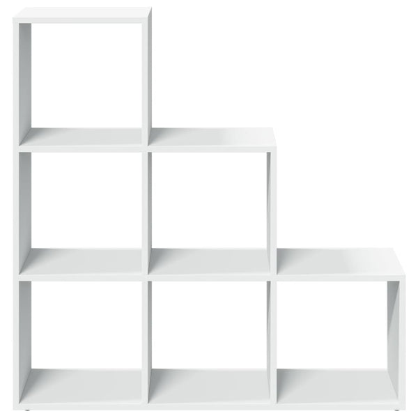 vidaXL Séparateur de pièce Bibliothèque à 3 niveaux Blanc 99x29x99 cm Bois d'ingénierie